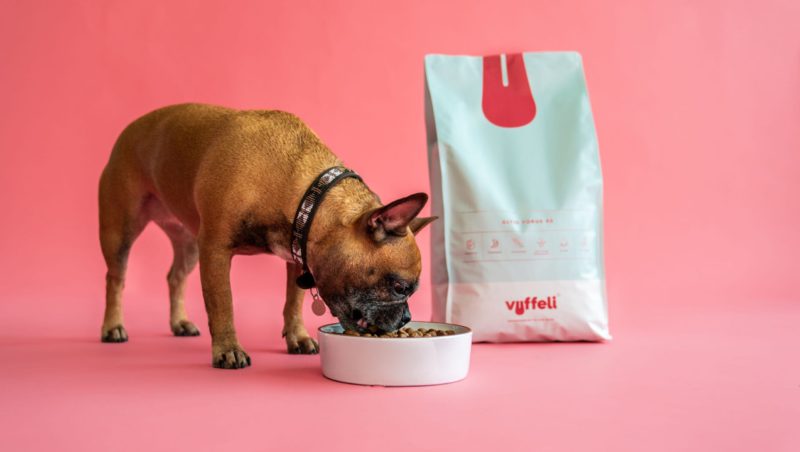 hund spiser foder fra hundeskål vuffeliVuffeli hundeblog